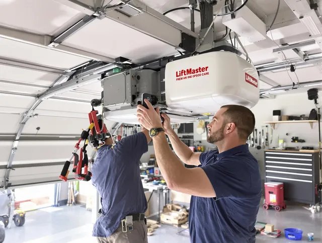 Brunswick Garage Door Repair technician performing advanced diagnostics on garage opener in Brunswick